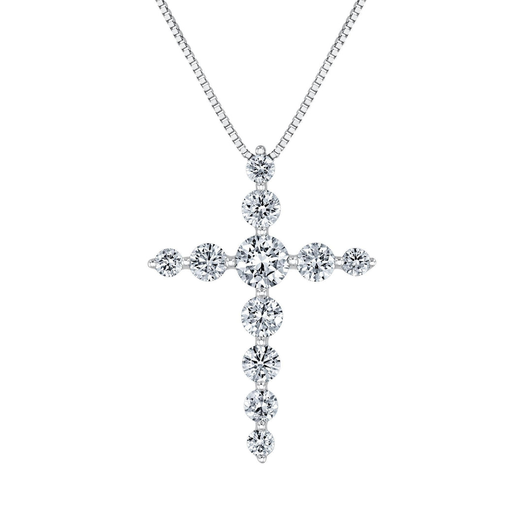 5/8ctw Lab Grown Diamond Cross Pendant Necklace
