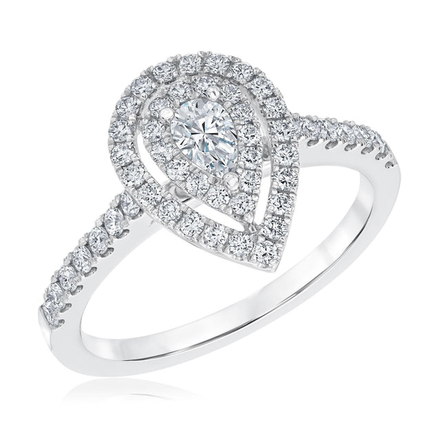 5/8ctw Pear Diamond Composite White Gold Engagement Ring | Couture Collection