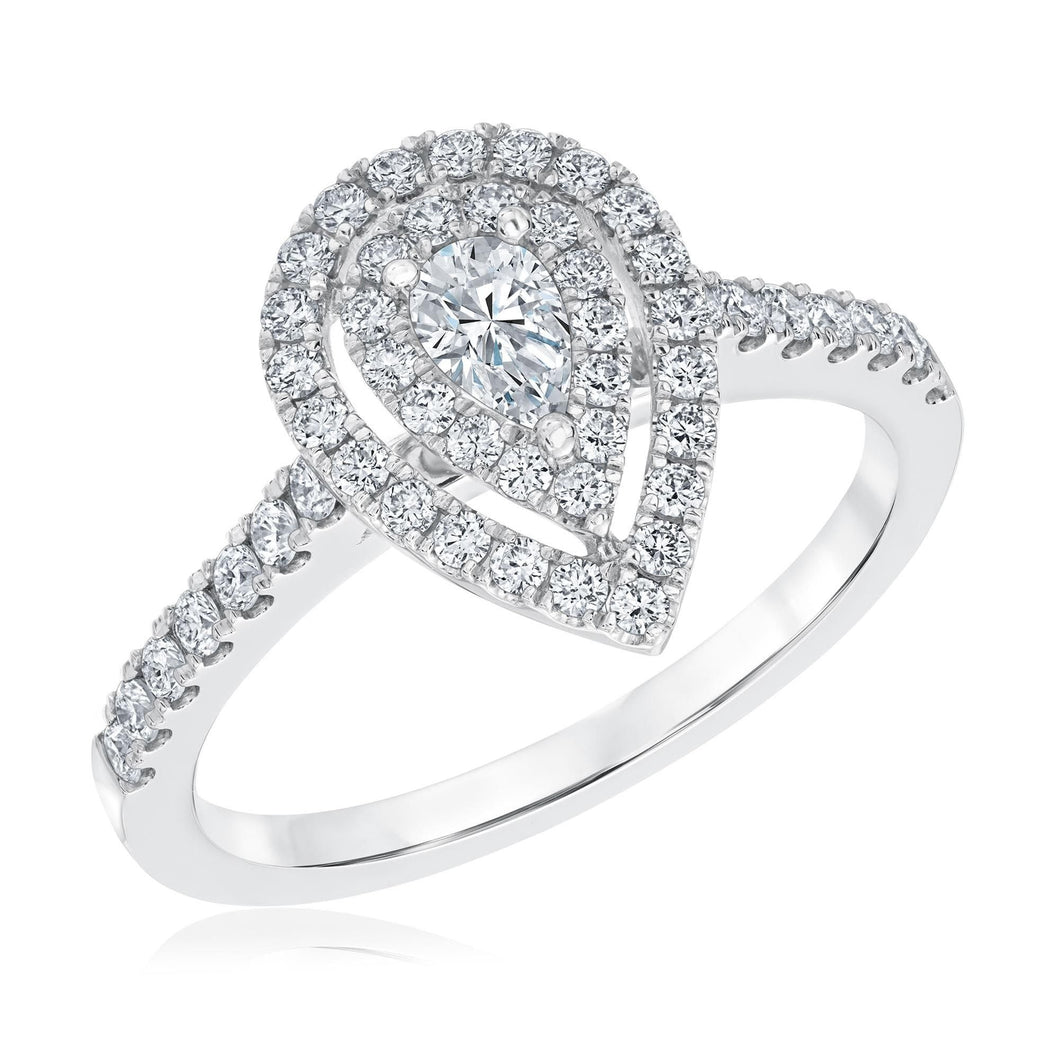 5/8ctw Pear Diamond Composite White Gold Engagement Ring | Couture Collection