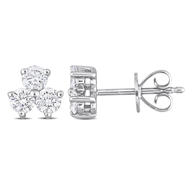 5/8ctw Round Diamond Platinum Fashion Post Earrings