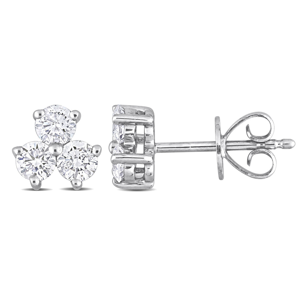 5/8ctw Round Diamond Platinum Fashion Post Earrings