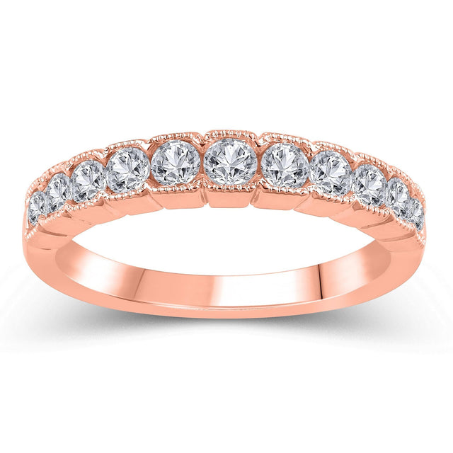 5/8ctw Round Diamond Rose Gold Wedding Band | Embrace Collection | Size 5