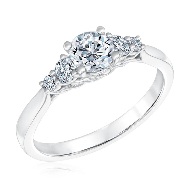 5/8ctw Round Diamond White Gold Engagement Ring