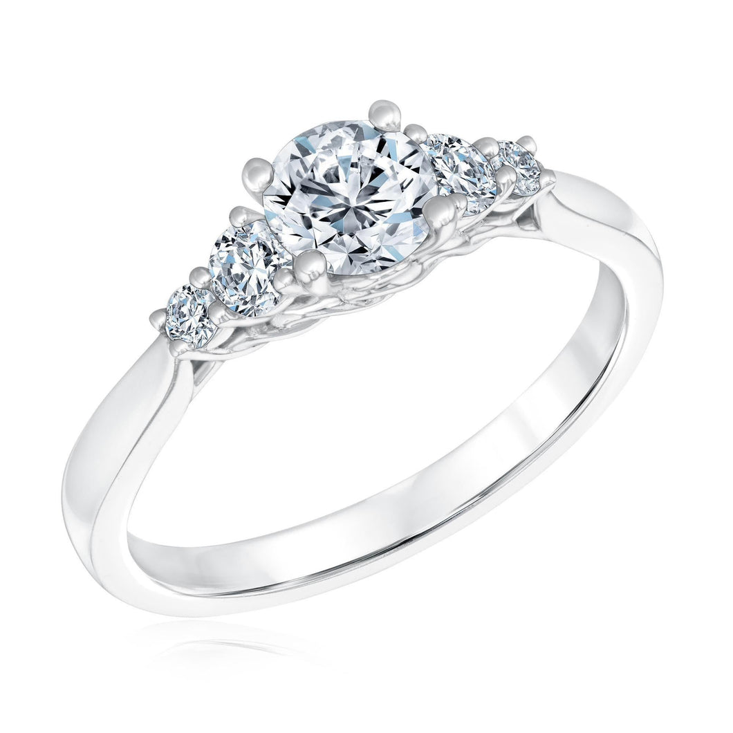 5/8ctw Round Diamond White Gold Engagement Ring