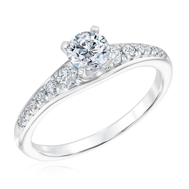 5/8ctw Round Diamond White Gold Engagement Ring