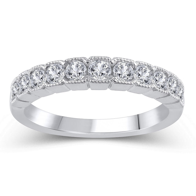 5/8ctw Round Diamond White Gold Wedding Band | Embrace Collection | Size 5