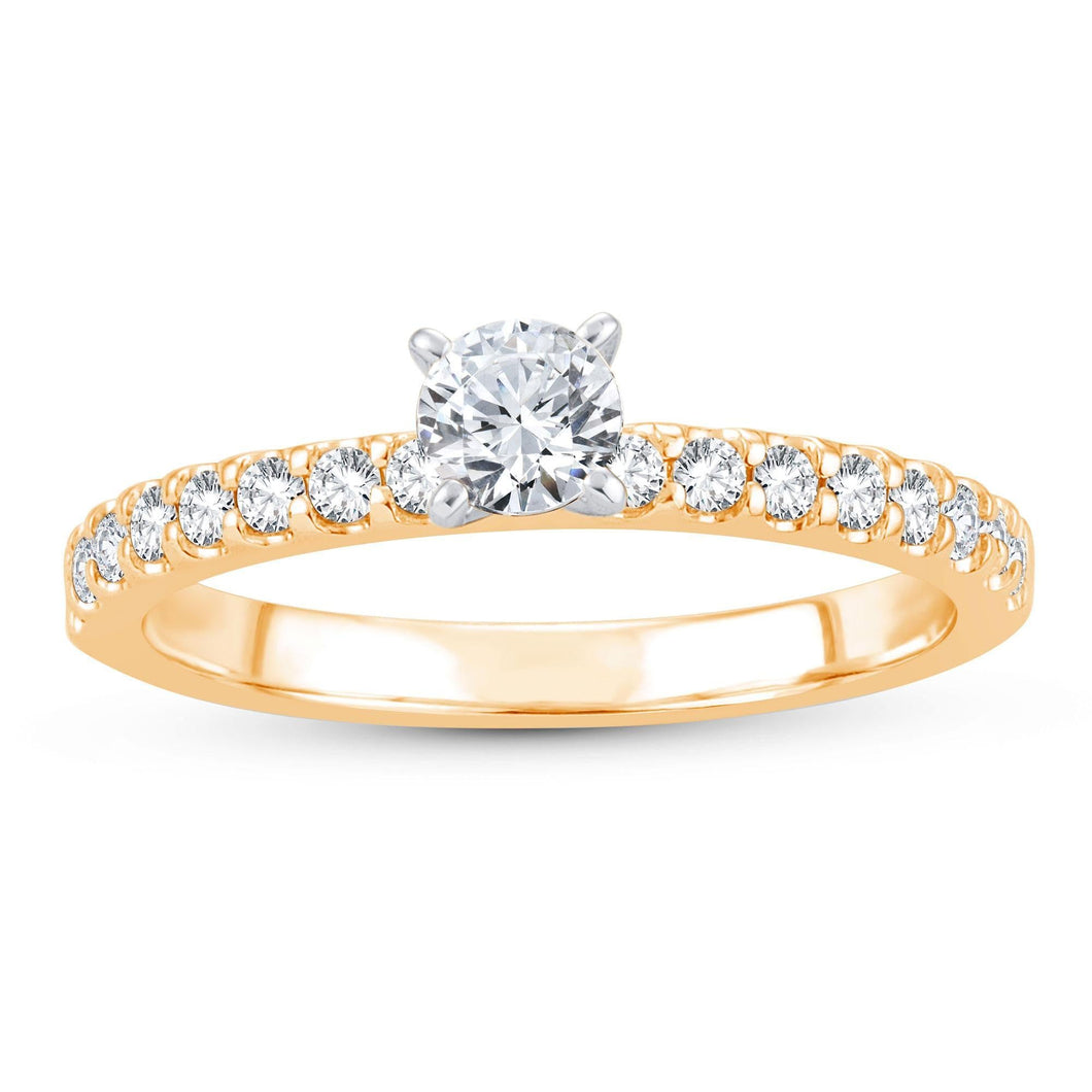 5/8ctw Round Diamond Yellow Gold Engagement Ring | Glow Collection | Size 6.5