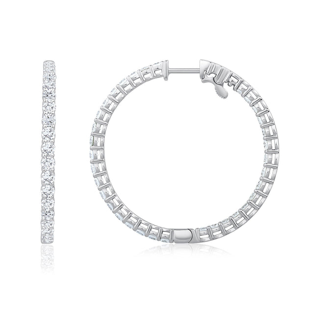 5ctw Diamond Inside Out White Gold Hoop Earrings