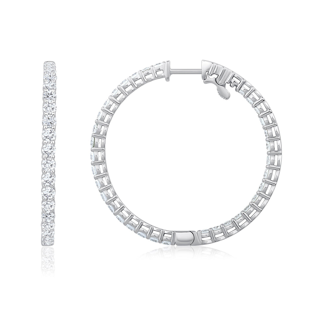 5ctw Diamond Inside Out White Gold Hoop Earrings