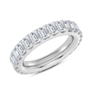 5ctw Emerald Diamond White Gold Eternity Band - Size 7