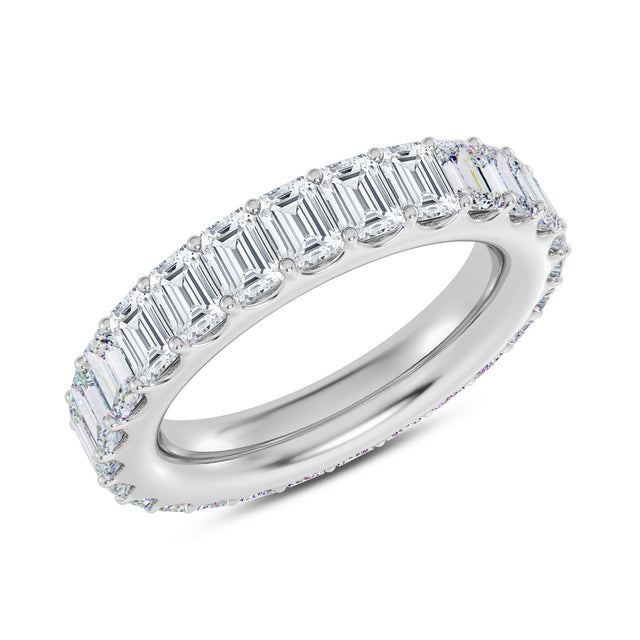 5ctw Emerald Diamond White Gold Eternity Band - Size 7
