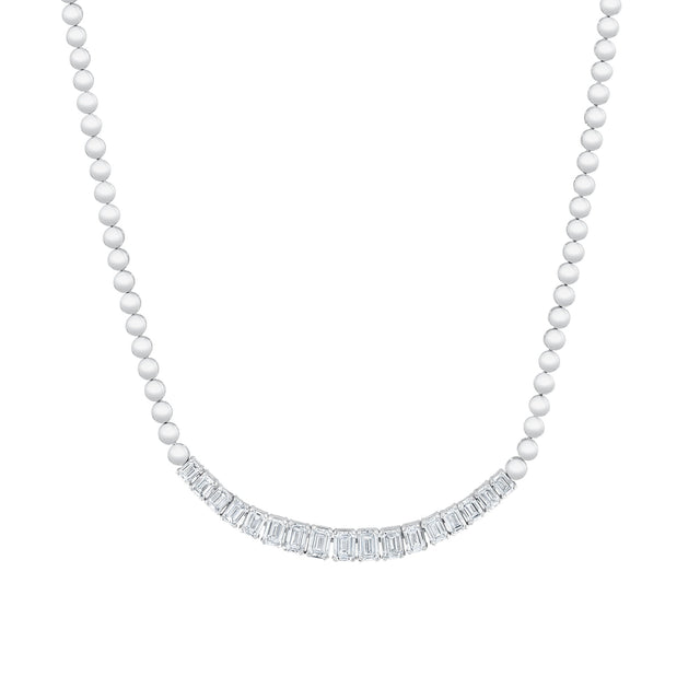 5ctw Emerald Lab Grown Diamond White Gold Necklace