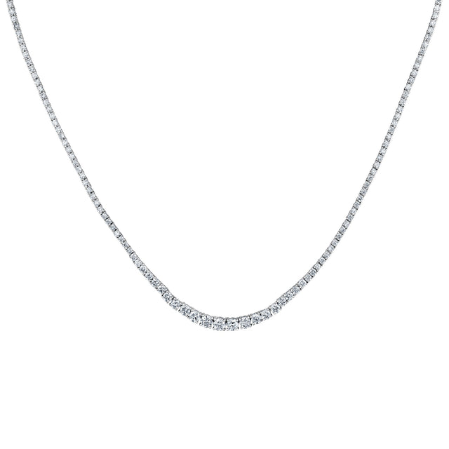 5ctw Lab Grown Diamond White Gold Tennis Necklace