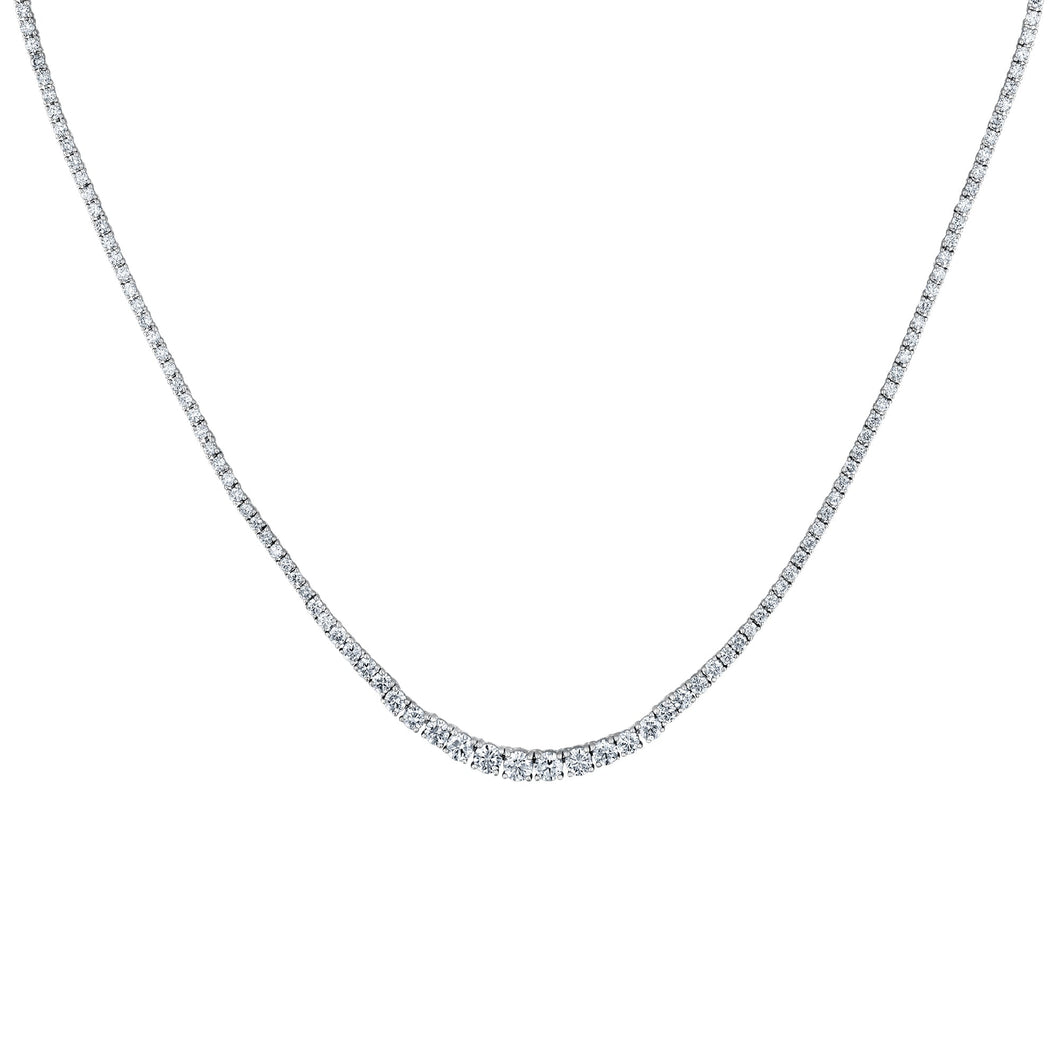 5ctw Lab Grown Diamond White Gold Tennis Necklace