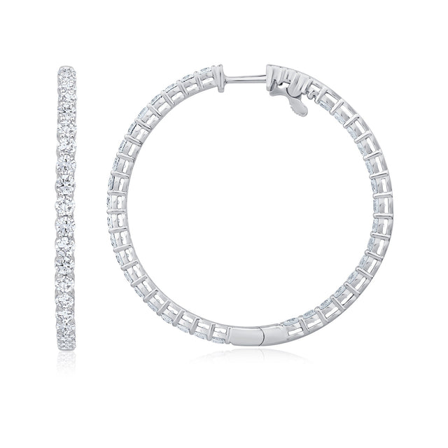 6ctw Diamond Inside Out White Gold Hoop Earrings