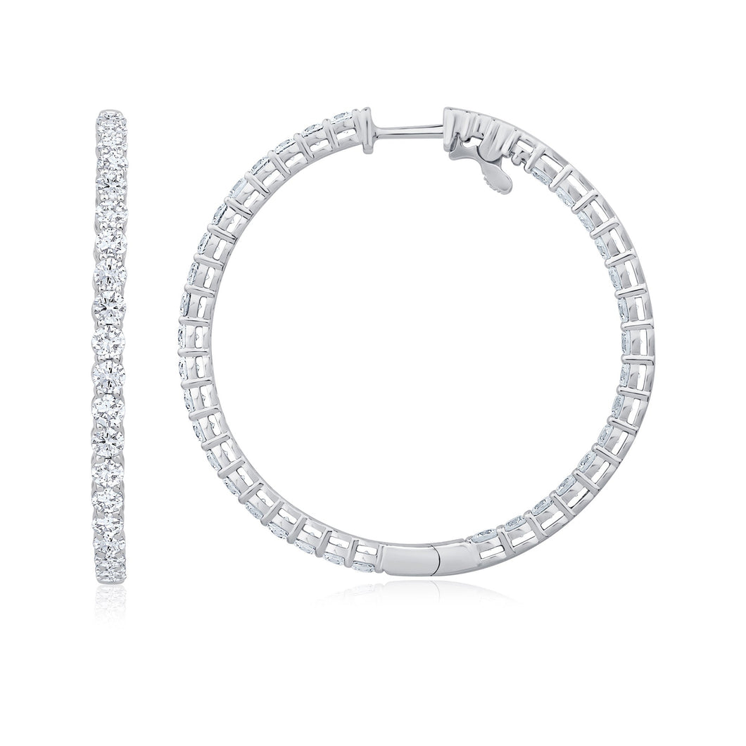 6ctw Diamond Inside Out White Gold Hoop Earrings