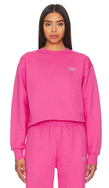 7 Days Active Fitted Crewneck in Pink - Col rond ajusté 7 Days Active en rose - 7 Days Active 合身粉色圆领毛衣 - 7 Days Active Fitted Crewneck in Pink - 7 Days Active 핏 크루넥 핑크 색상 - Girocollo aderente 7 Days Active in rosa