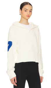7 Days Active Half Zip Cropped Sweatshirt in White