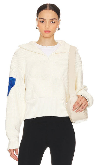 7 Days Active Half Zip Cropped Sweatshirt in White - 7 Days Active - Sweat-shirt court à demi-fermeture éclair - Blanc - 7 Days Active 白色半拉链短款运动衫 - 7 Days Active Kurzes Sweatshirt mit halbem Reißverschluss in Weiß - 7 Days Active 하프 지퍼 크롭 스웨트셔츠 화이트 색상 - Felpa corta con mezza zip 7 Days Active in bianco