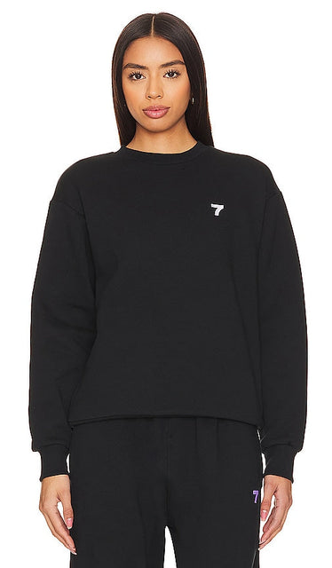 7 Days Active Organic Crewneck Sweatshirt in Black - Sweat-shirt bio à col rond 7 Days Active en noir - 7 Days Active 有机黑色圆领运动衫 - 7 Days Active Bio-Sweatshirt mit Rundhalsausschnitt in Schwarz - 7 Days Active 오가닉 크루넥 스웨트셔츠 색상은 블랙 색상입니다. - Felpa girocollo organica 7 Days Active in nero