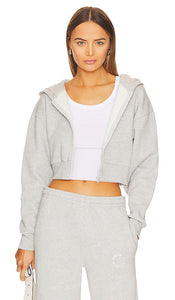 7 Days Active Organic Cropped Hoodie in Grey - 7 Days Active - Sweat à capuche court biologique en gris - 7 Days Active 灰色有机短款连帽衫 - 7 Days Active Organic Crop Hoodie in Grau - 7 Days Active 오가닉 크롭 후디 그레이 색상 - Felpa con cappuccio corta organica 7 Days Active in grigio