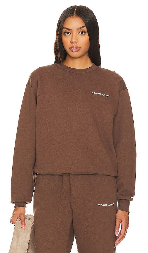 7 Days Active Organic Fitted Crew Neck in Brown - Col rond ajusté biologique 7 Days Active en marron - 7 Days Active 有机合身棕色圆领衫 - 7 Days Active Organic Taillierter Rundhalsausschnitt in Braun - 7 Days Active Organic 핏 크루넥 브라운 색상 - Girocollo aderente organico 7 Days Active in marrone