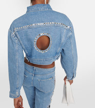 7 For All Mankind Babe embellished cropped denim jacket