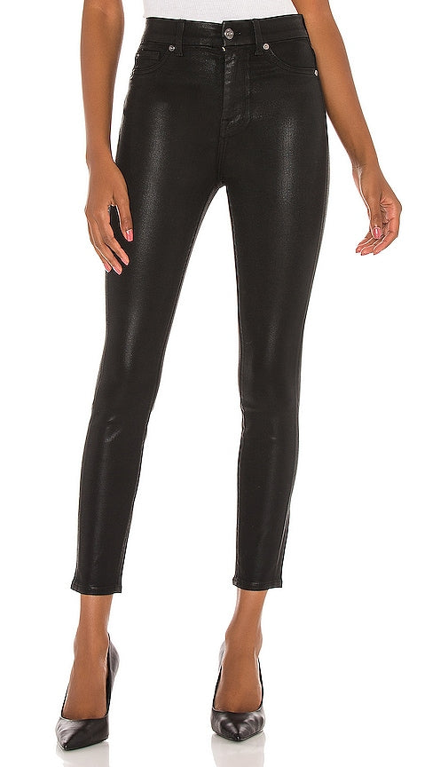 7 For All Mankind The High Waist Ankle Skinny With Faux Pockets in Black - 7 For All Mankind - Jean skinny taille haute avec fausses poches - Noir - 7 For All Mankind 黑色假口袋高腰及踝紧身裤 - 7 For All Mankind: Die knöchellange Skinny-Jeans mit hoher Taille und künstlichen Taschen in Schwarz - 7 For All Mankind 블랙 컬러의 인조 포켓이 있는 하이 웨이스트 발목 스키니 - 7 For All Mankind Il modello skinny alla caviglia a vita alta con tasche finte in nero