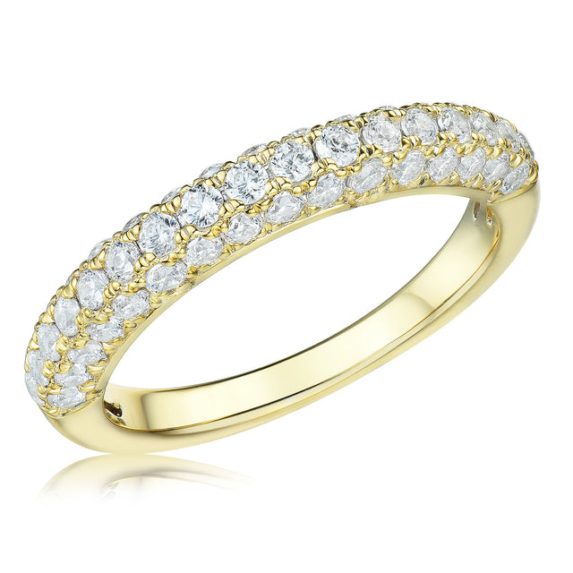 7/8ctw Diamond Pave Yellow Gold Ring | Size 5