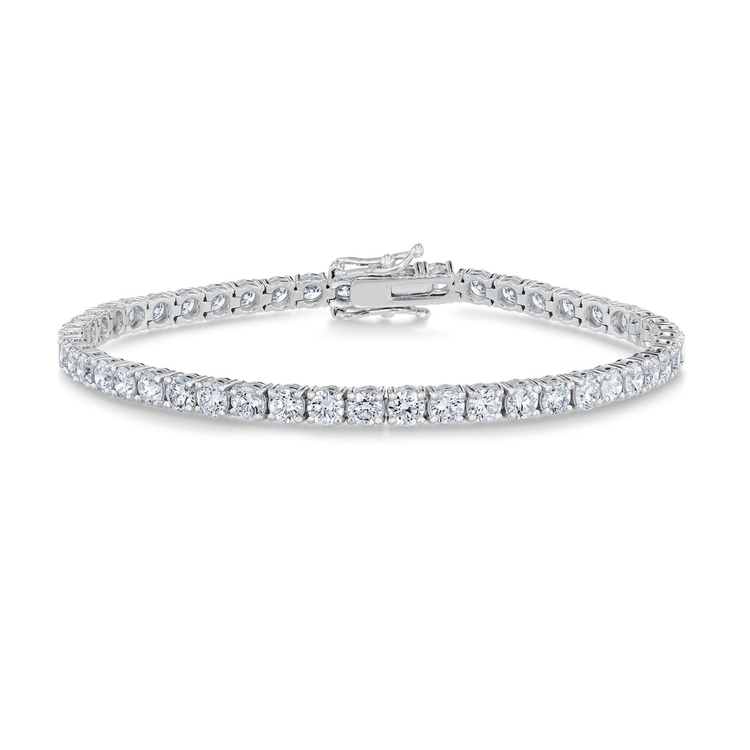 7ctw Lab Grown Diamond White Gold Tennis Bracelet