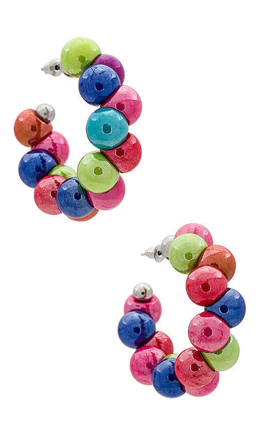 8 Other Reasons Beaded Hoop Earring in Pink