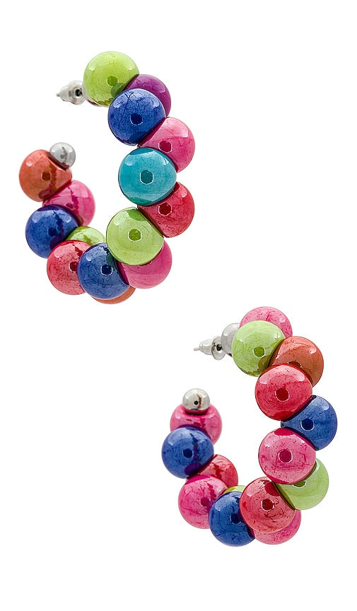 8 Other Reasons Beaded Hoop Earring in Pink