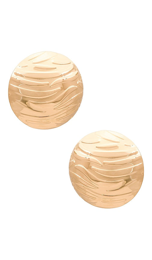 8 Other Reasons Circle Stud Earring in Metallic Gold