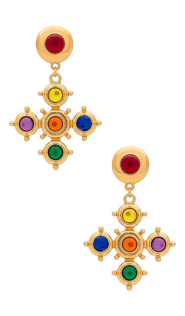 8 Other Reasons Cross Drop Earring in Metallic Gold