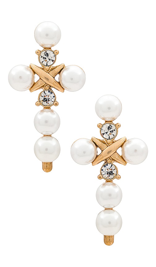 8 Other Reasons Cross Earring in Metallic Gold