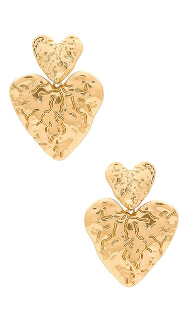 8 Other Reasons Double Heart Earrings in Metallic Gold