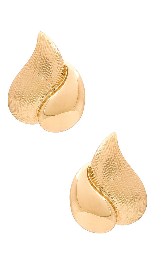 8 Other Reasons Double Tear Drop Earring in Metallic Gold