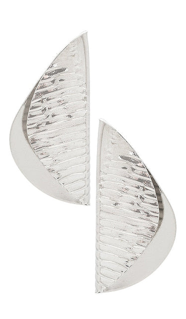 8 Other Reasons Fan Earrings in Metallic Silver