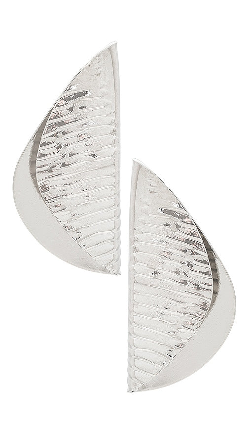 8 Other Reasons Fan Earrings in Metallic Silver