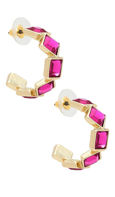 8 Other Reasons Gem Hoop Earrings in Metallic Gold