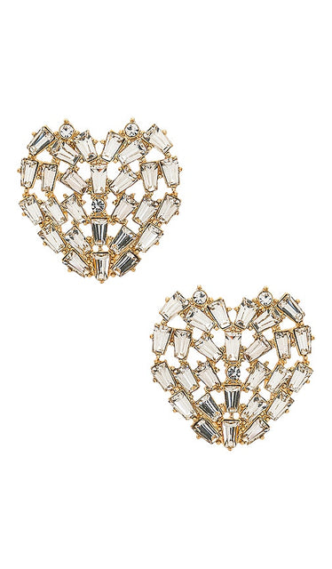 8 Other Reasons Heart Stud Earrings in Metallic Gold