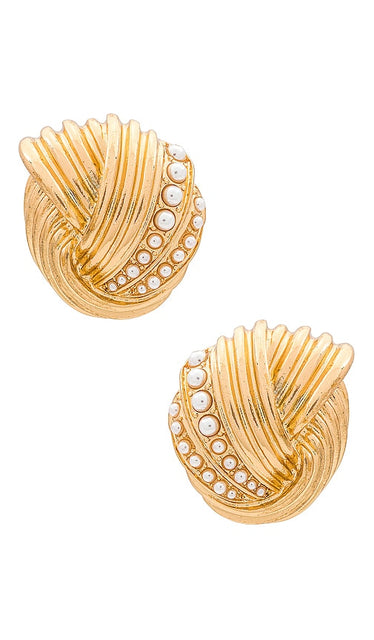 8 Other Reasons Knotted Stud Earring in Metallic Gold