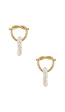 8 Other Reasons Mini Pearl Knotted Earring in Metallic Gold