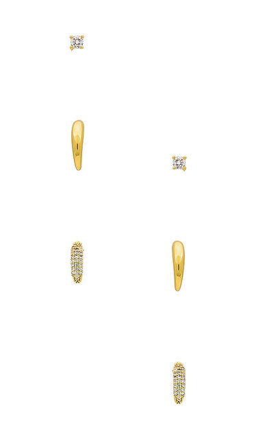 8 Other Reasons Multi Earring Set in Metallic Gold