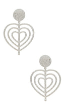 8 Other Reasons Troubled Heart Earrings in Metallic Silver