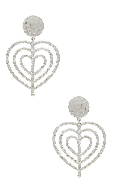 8 Other Reasons Troubled Heart Earrings in Metallic Silver