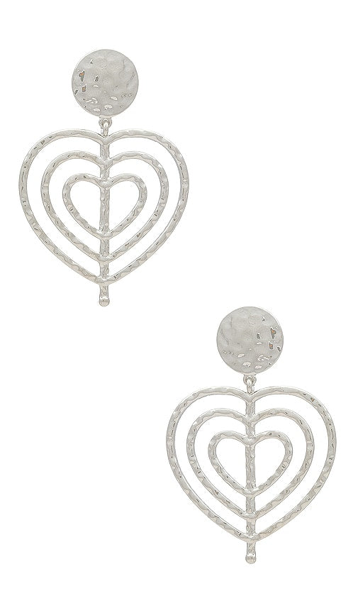 8 Other Reasons Troubled Heart Earrings in Metallic Silver