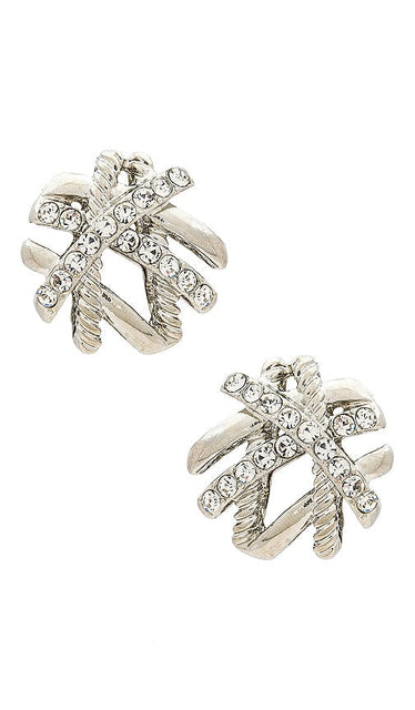 8 Other Reasons Woven Stud Earring in Metallic Silver