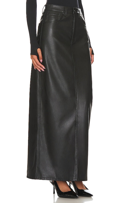 AFRM Amiri Faux Leather Maxi Skirt in Black