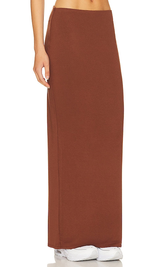 AFRM X Revolve Essential Farah Maxi Skirt in Cognac